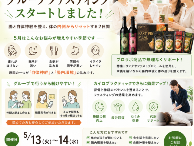 本日からグループファスティングスタート
