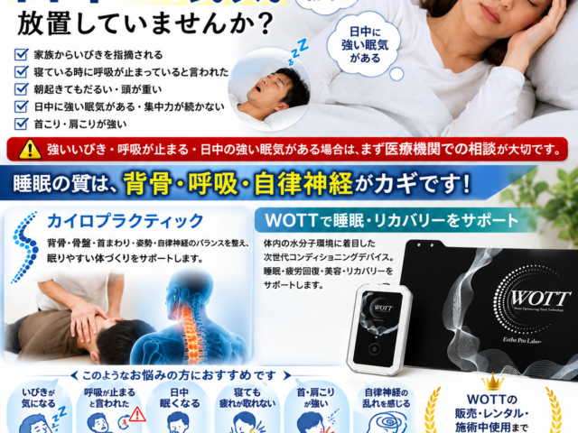 いびき・睡眠時無呼吸・日中の眠気は放置して大丈夫？