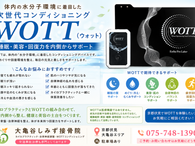 WOTTとは？水分子環境に着目した次世代コンディショニング