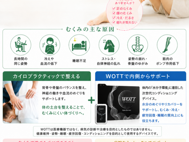 むくみ改善は水分を抜くだけでは不十分｜背骨・自律神経・めぐりから整えるむくみケア