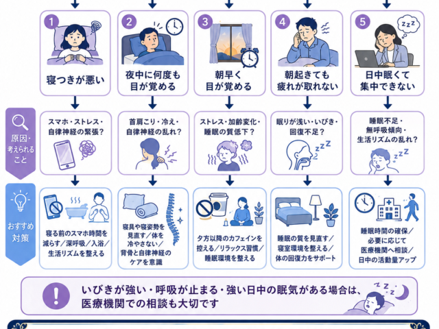 あなたの眠れない原因はどのタイプ？