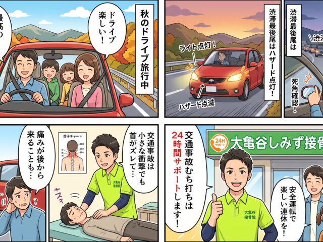 【京都伏見 交通事故治療専門】9月シルバーウィーク5連休をストレス無しで！笑顔で楽しむ！知って防ぐ「なるほど交通安全ルール」と交通事故0運動🚗✨